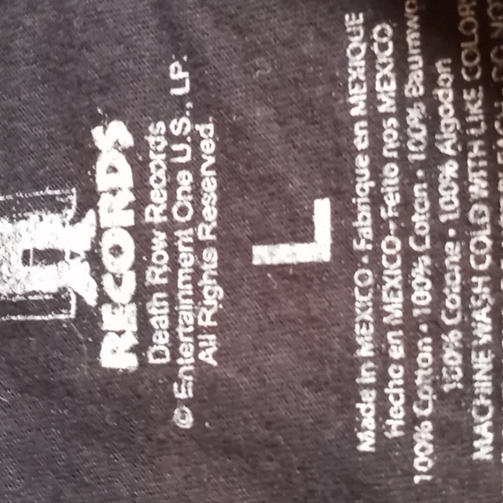 Death Row Records embroidered slight tydyed ss tee size large - Picture 5 of 6